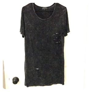 Faded black sequin detailed tunic with pocket